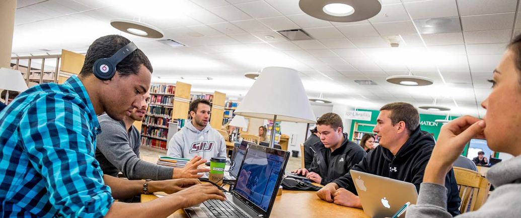 Students studying