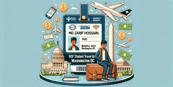 PhD student Md Zarif Hossain recognized with NSF Student Travel Grant for ACM MobiHoc 2023